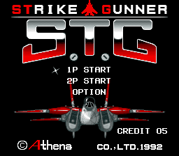 Strike Gunner S.T.G (Japan) Title Screen